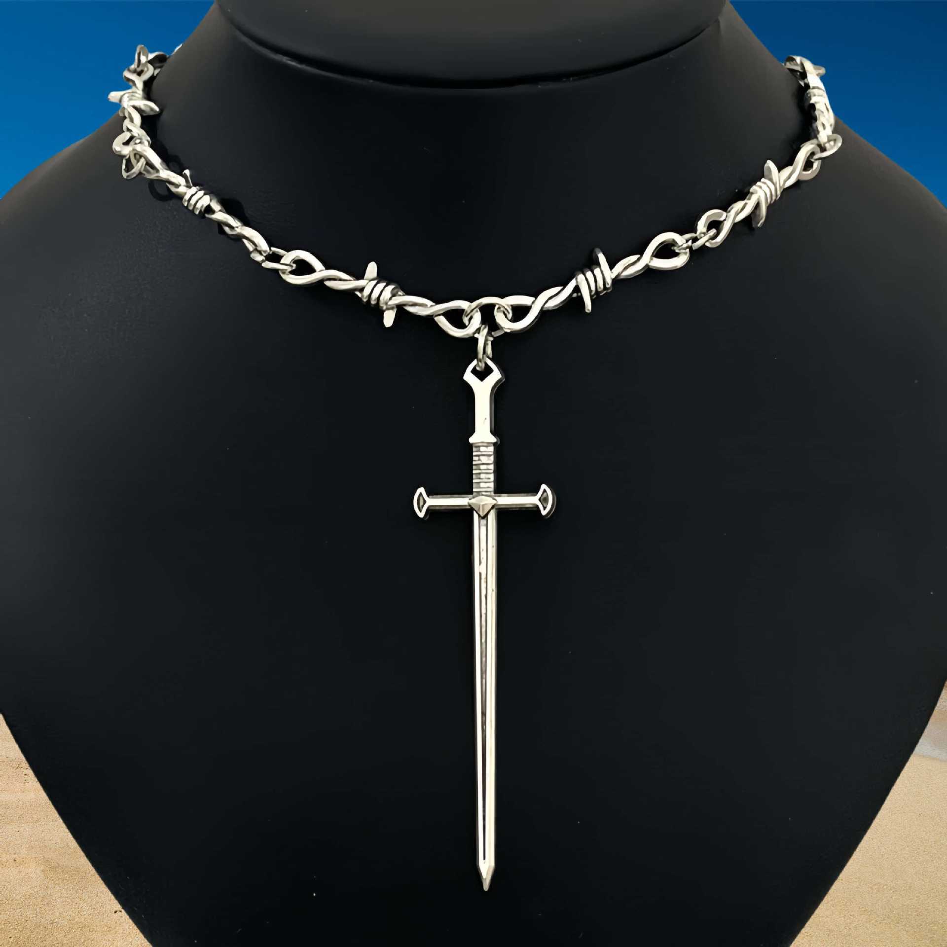 Thorny Barbed Necklace Unisex Accessory Punk Gothic Heart Unique Pendant - Image 7