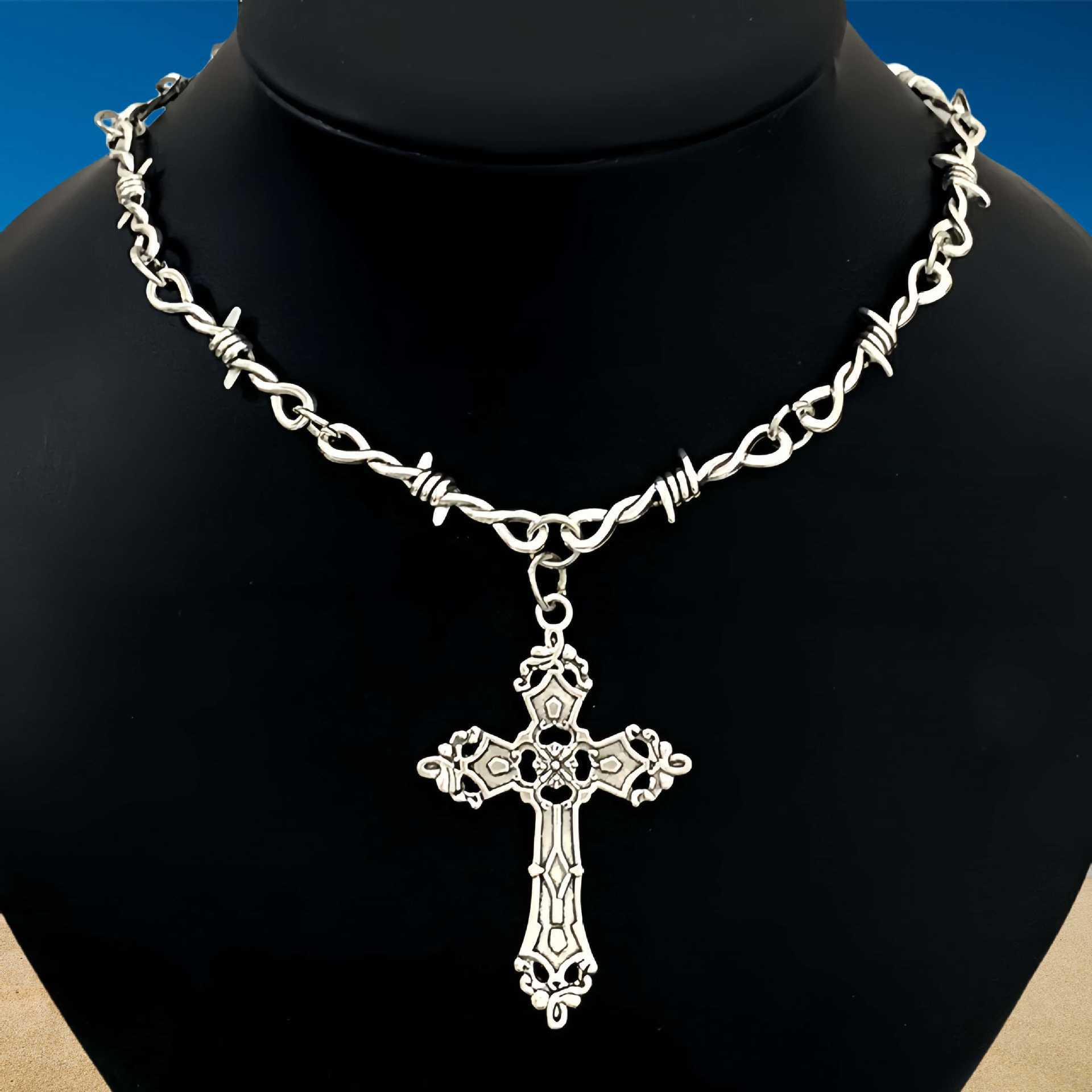Thorny Barbed Necklace Unisex Accessory Punk Gothic Heart Unique Pendant - Image 8