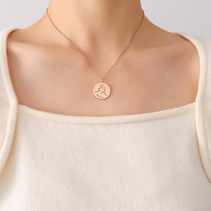 Stainless Steel Women Small Design Sense Necklace - Image 6