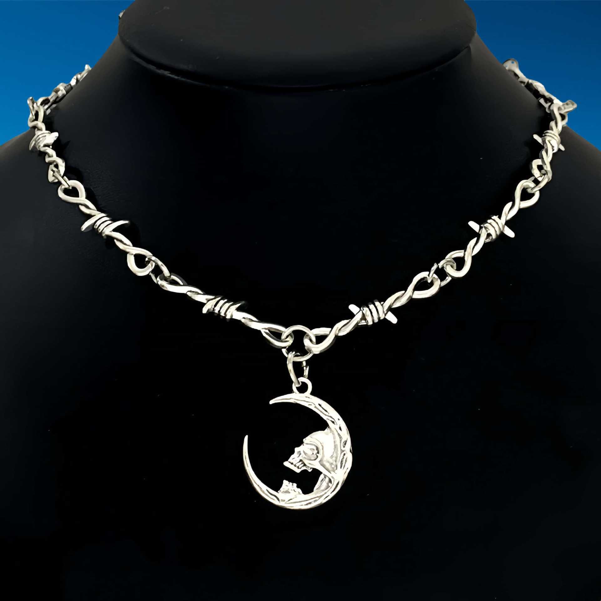 Thorny Barbed Necklace Unisex Accessory Punk Gothic Heart Unique Pendant - Image 10