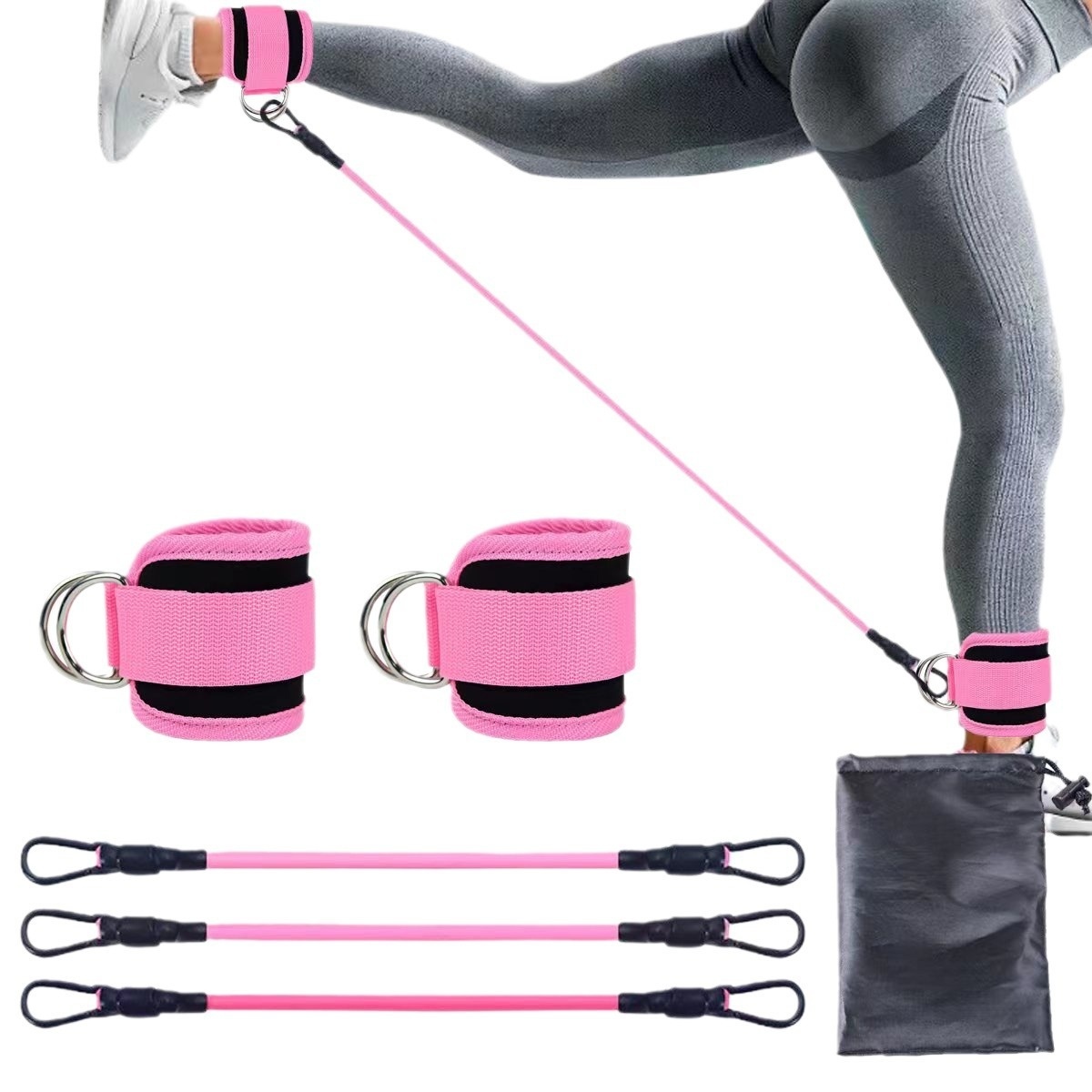 Ankle Strap Resistance Bands Hip Leg Strength Pull Rope Fitness Elastic Training Home Yoga Pilate Crossfit Workout Gym Equipment - Image 9
