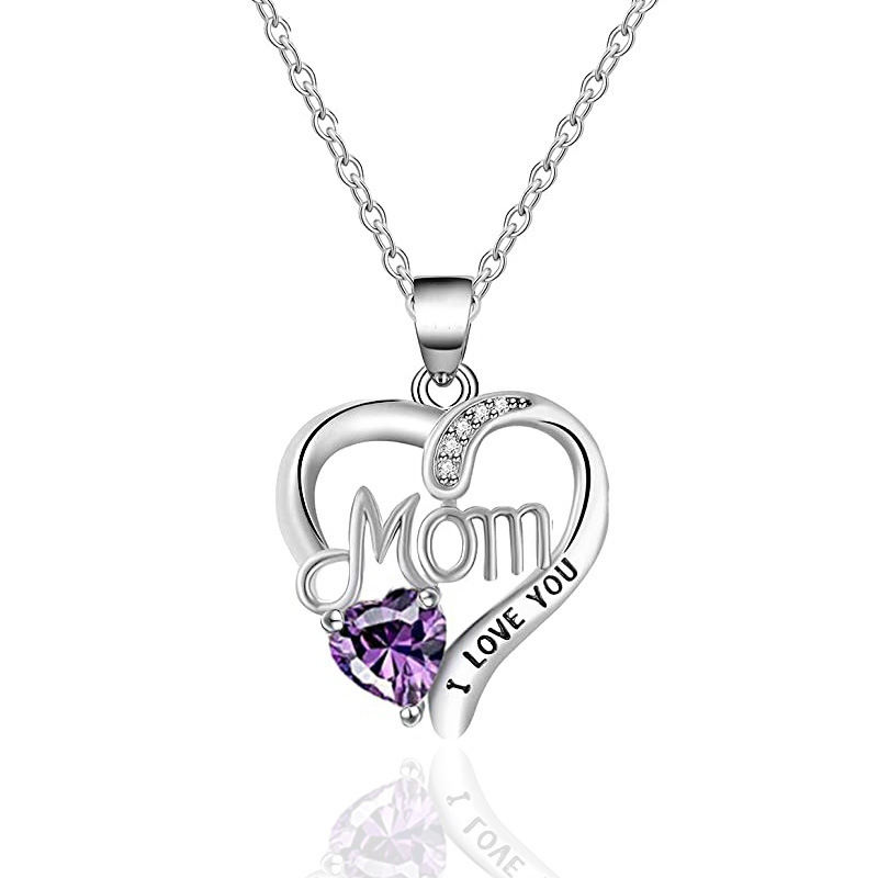 I Love You Mom Letter-Engraved Necklace - Image 3