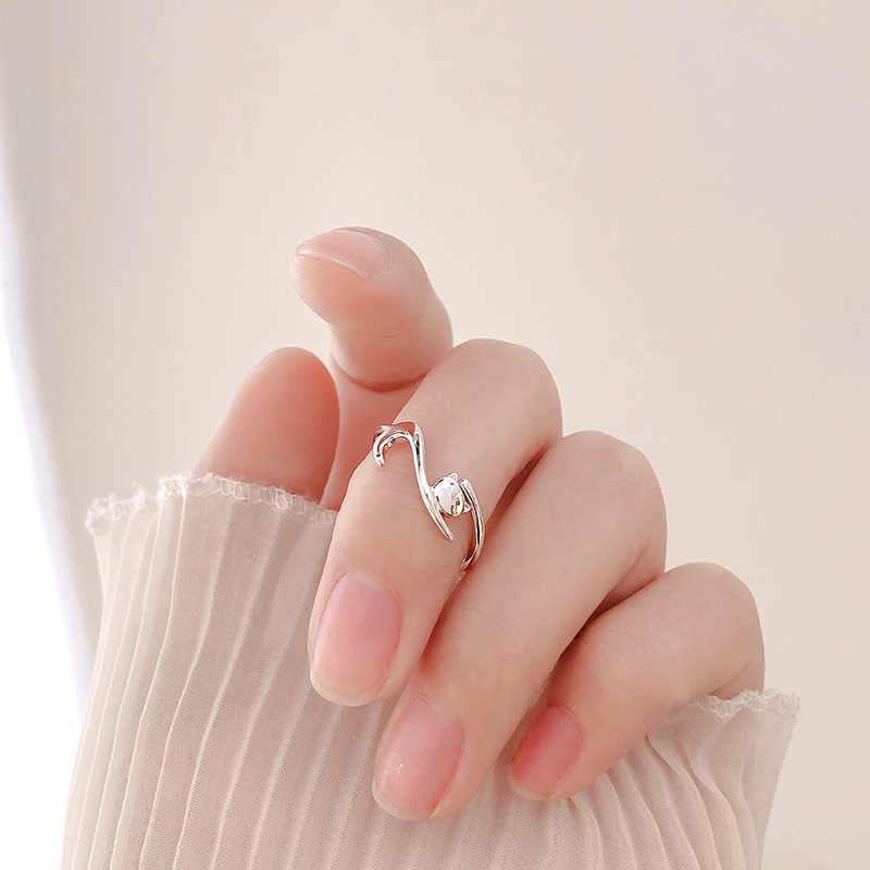 Lazy Cat Open Ring Women Creative Niche Design Cute Cat Ring - Image 4