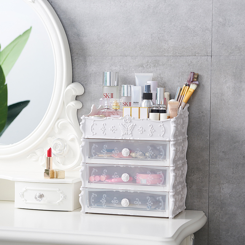Transparent Makeup Organizer Cosmetic Storage Box Drawer Desktop Organizer Jewelry Beauty Storage Bins Lipstick Christmas Gifts - Image 2