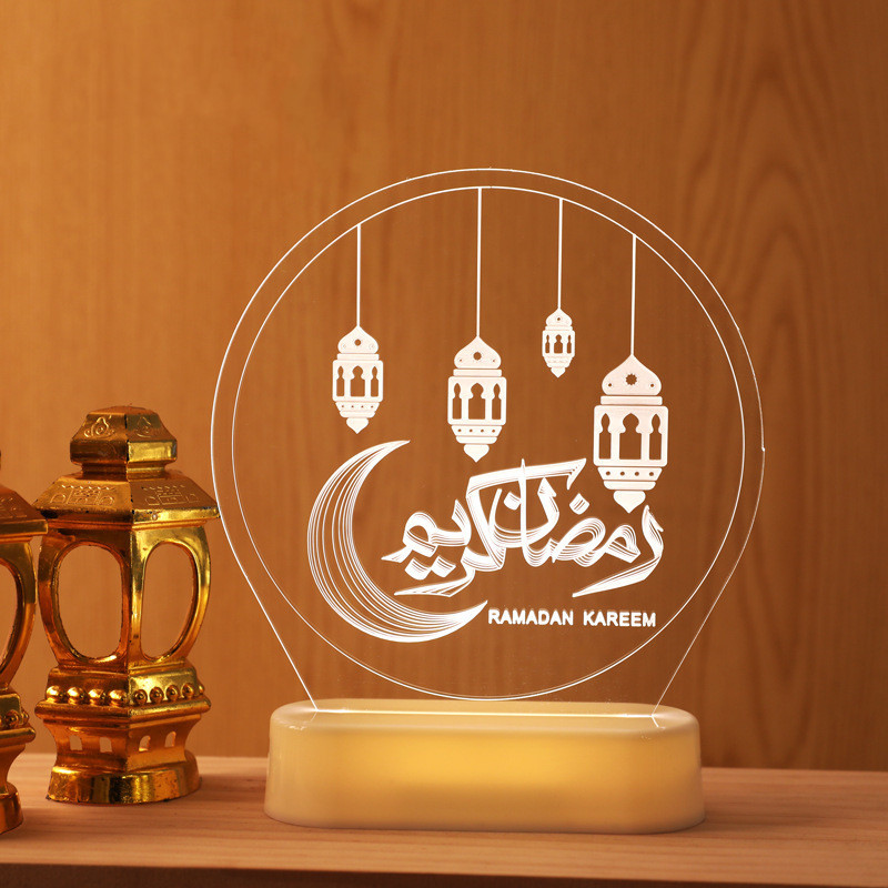 LED Ramadan Castle Moon Kerosene 3D Hanging Lamp - Image 9