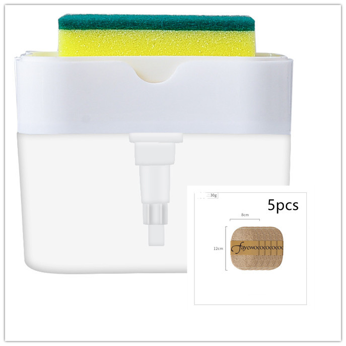 2-in-1 Soap Dispenser Sponge Caddy Push-type Liquid Box Detergent Automatic Dosing Box - Image 10