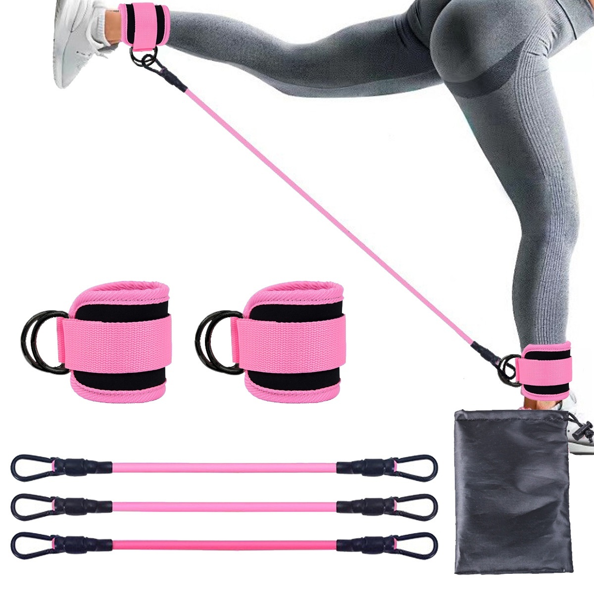 Ankle Strap Resistance Bands Hip Leg Strength Pull Rope Fitness Elastic Training Home Yoga Pilate Crossfit Workout Gym Equipment - Image 5