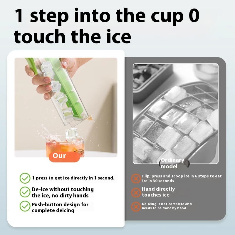 Ice Cube Mold Household Ice Maker Food Grade Press Ice Tray Ice Cube Maker Ice Tray Mold With Storage Box Kitchen Gadget - Image 7