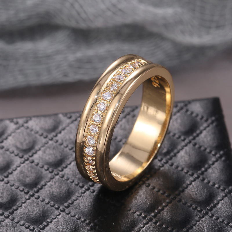Simple Golden Sliver Rhinestones Ring Copper Plated RIngs Fashion Jewellery - Image 5
