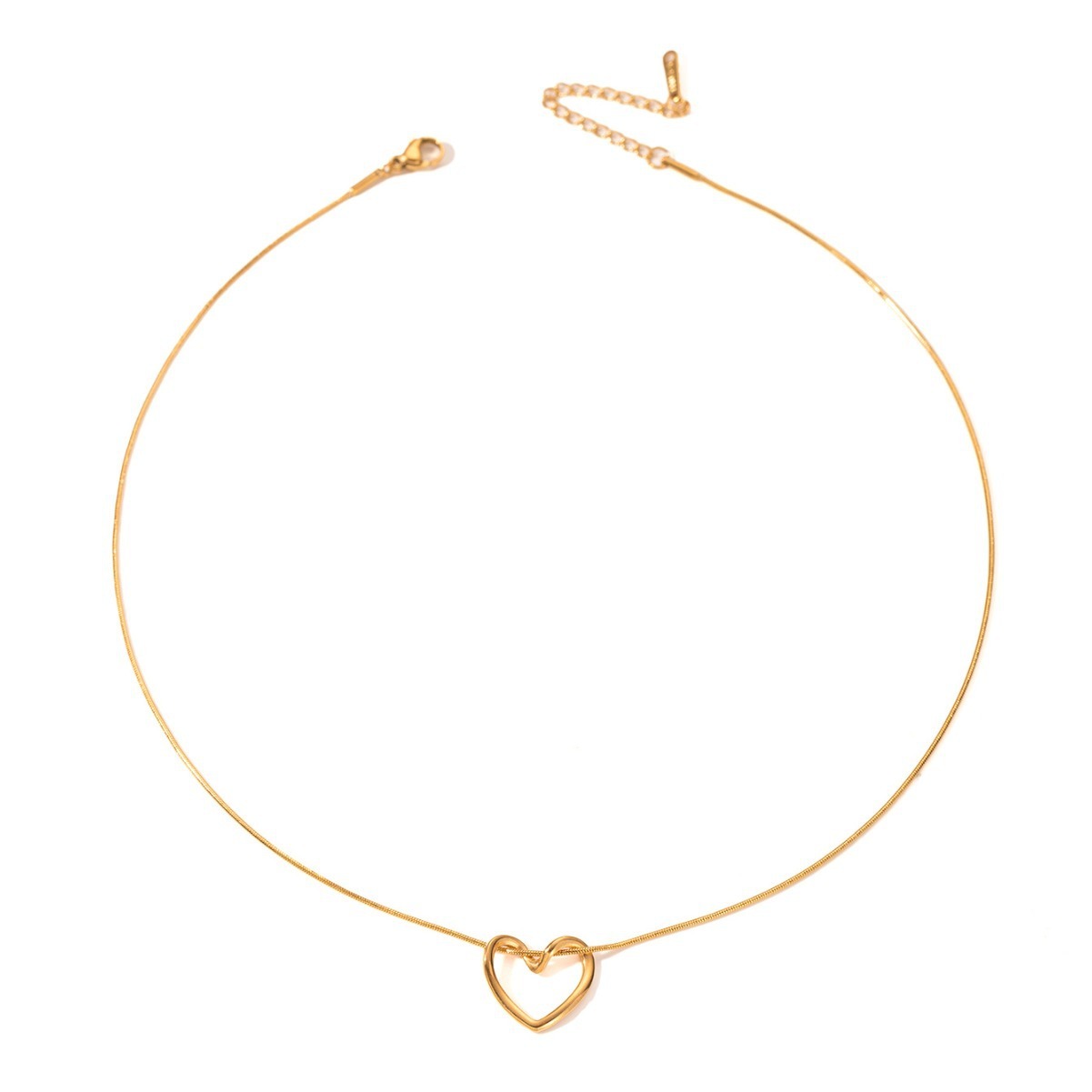 Fashion Jewelry Tainless Steel Twist Hollow Heart Pendant Necklace For Women Spicy Girls Simple Clavicle Chain Jewelry Gift - Image 5