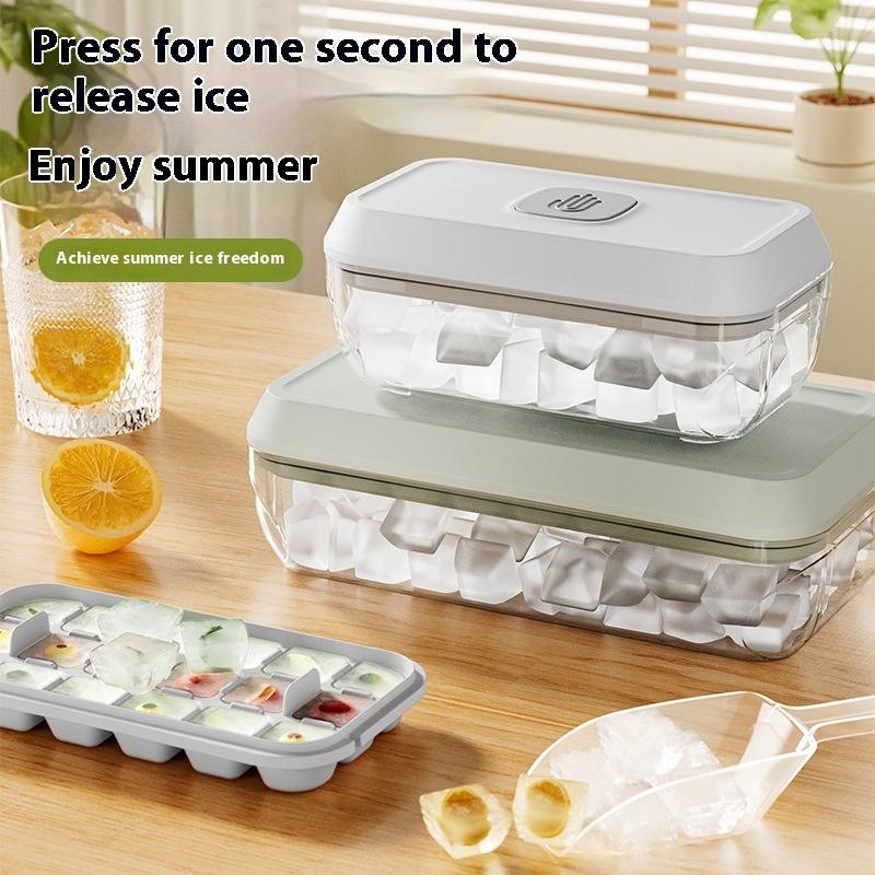 32 Grid Silicone Ice Cube Tray Mould With Lid Shovel Storage Box Remove With One Click Ice Maker DIY Whiskey Cocktail Tools Summer Kitchen Gadgets - Image 5