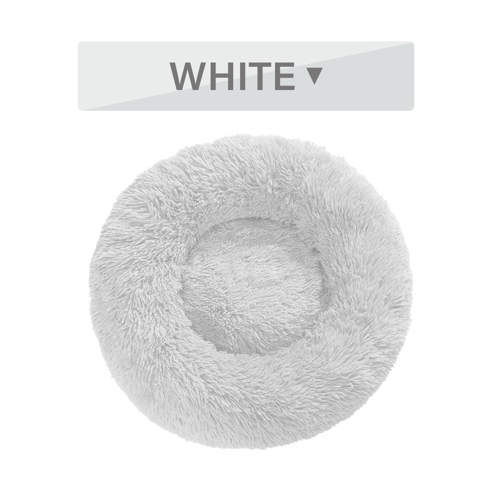 Fluffy Donut Dog Bed Warm Soft Long Plush Pet Cushion Dog House Cat Bed Washable Pet Sofa Mat Calming Samll Large Dog Beds - Image 8