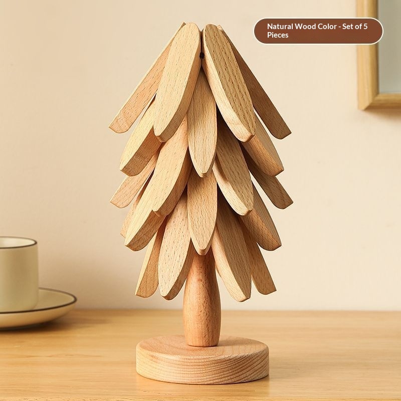 Tree Design Stand Wooden Trivets Decorative Anti Scald Heat Resistant Table Mat Coaster Wood Placemats Pot Table Heat Insulation Pad - Image 9