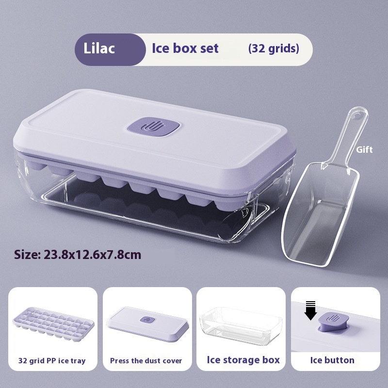 32 Grid Silicone Ice Cube Tray Mould With Lid Shovel Storage Box Remove With One Click Ice Maker DIY Whiskey Cocktail Tools Summer Kitchen Gadgets - Image 8