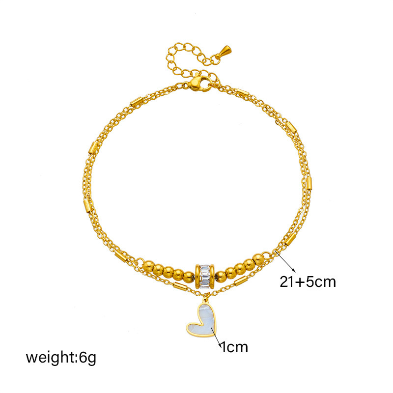 Fashion Jewelry Boho Classic Love Heart Ankle Chain Double Layer Chain Bracelet Anklet Charm Tassel Leg Chain On Foot Chain Women Party Jewelry Accessories - Image 6