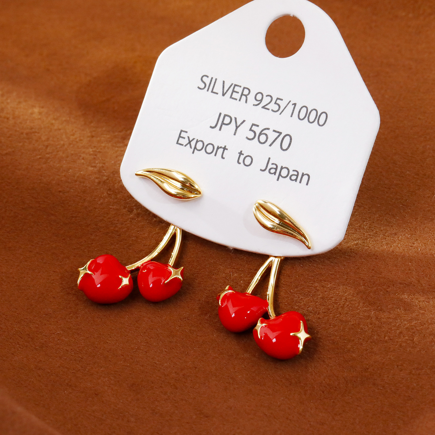 Red Heart Cherry Earrings Luxe Niche Design With A Sophisticated High-End Vibe - Image 5