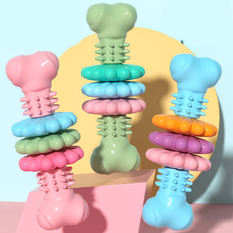Dog Chew Toy Dog Bone Type Dogs Teeth Cleaning Toys Indestructible TPR Bone Chewing Bite Resistant Teething Toys Pet Products - Image 2