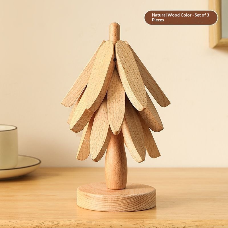 Tree Design Stand Wooden Trivets Decorative Anti Scald Heat Resistant Table Mat Coaster Wood Placemats Pot Table Heat Insulation Pad - Image 8