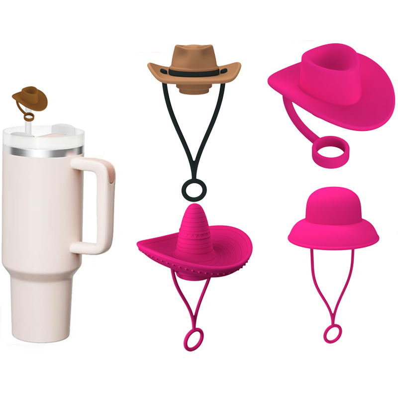 New Style Straw Covers Cap Novelty Sturdy Straw Toppers Reusable Cowboy Hat Shaped For Camping Home Hiking Picnic Kitchen - Image 4