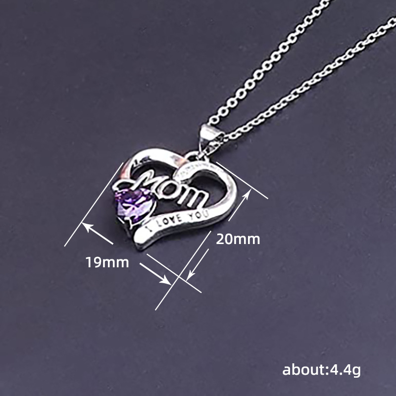 I Love You Mom Letter-Engraved Necklace - Image 5