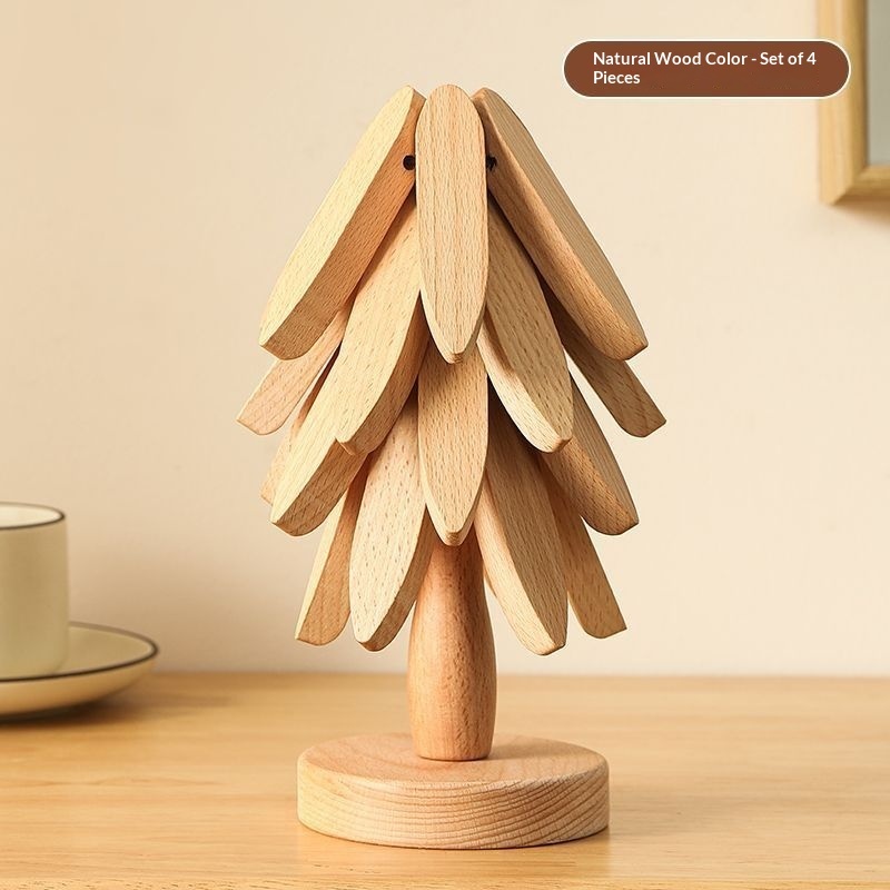 Tree Design Stand Wooden Trivets Decorative Anti Scald Heat Resistant Table Mat Coaster Wood Placemats Pot Table Heat Insulation Pad - Image 4