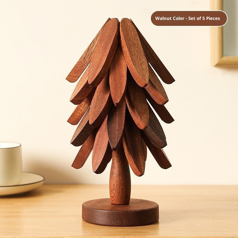Tree Design Stand Wooden Trivets Decorative Anti Scald Heat Resistant Table Mat Coaster Wood Placemats Pot Table Heat Insulation Pad - Image 10