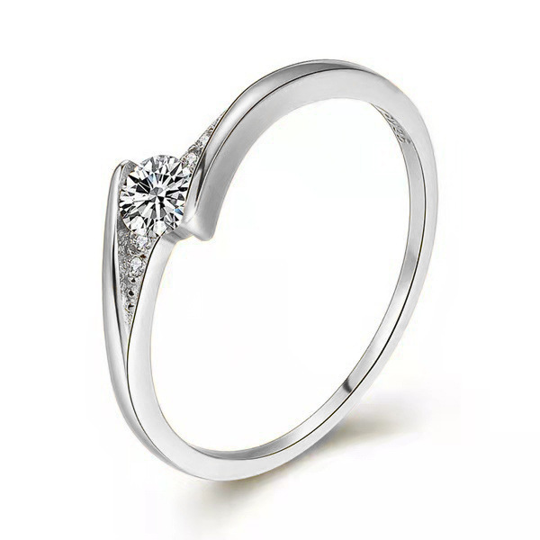 Mens Gold Alloy Round Engagement Ring - Image 4