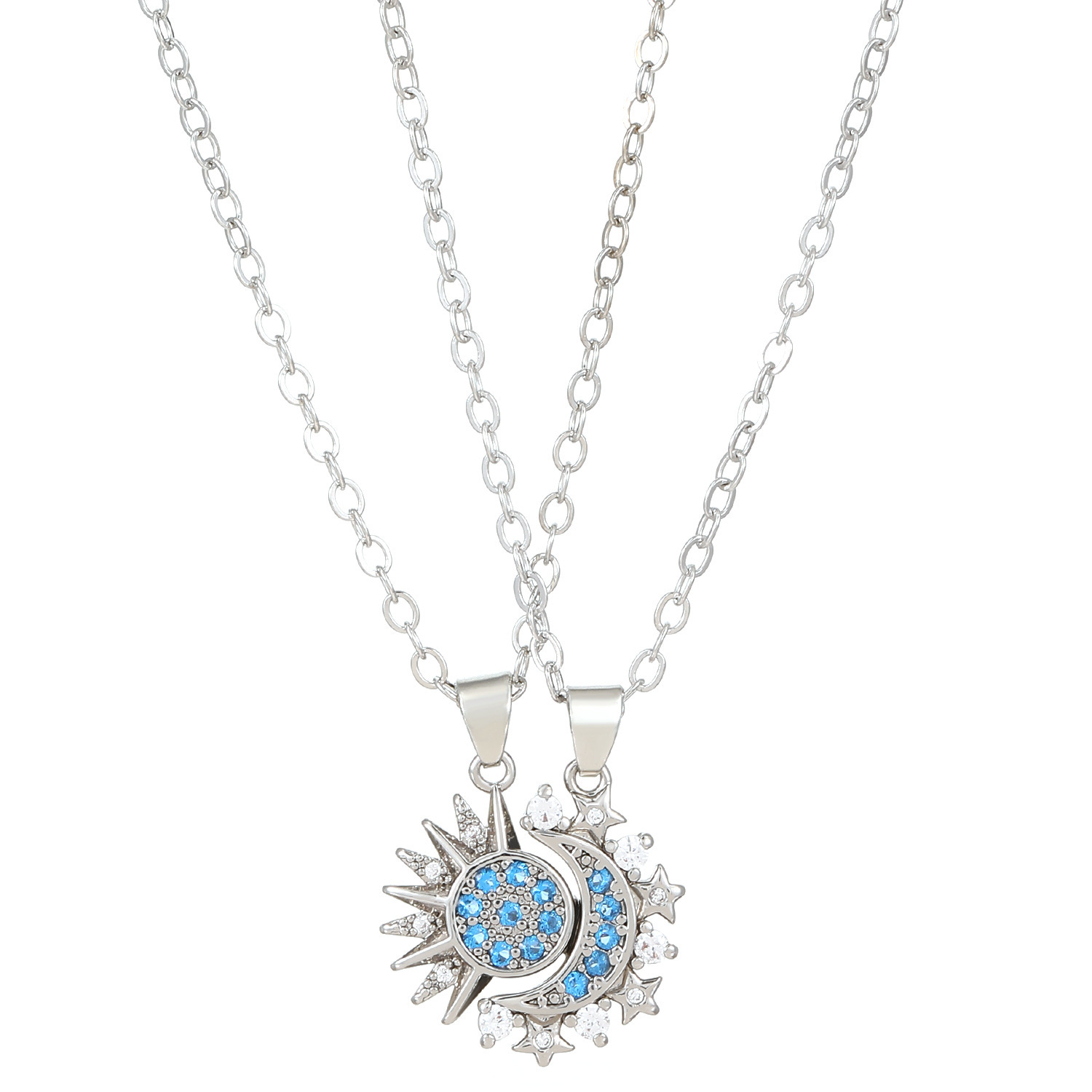 2pcs Necklace Sun And Moon Magnetic Pendant Clavicle Chain Necklace For Couple Lovers - Image 7