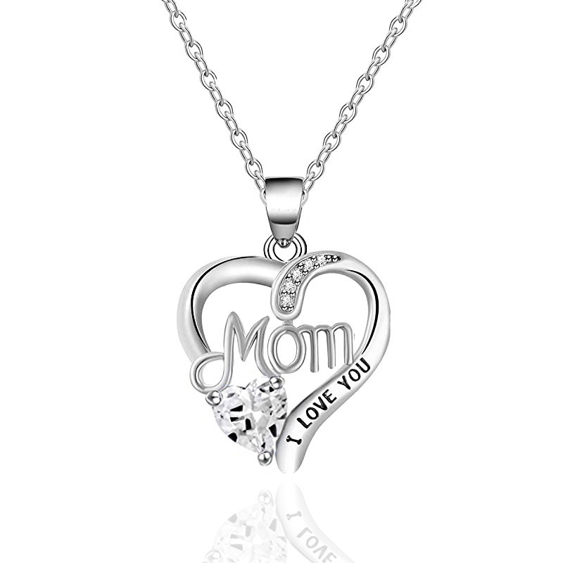 I Love You Mom Letter-Engraved Necklace - Image 6