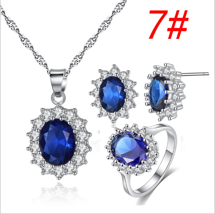 Sunflower Jewelry Set Necklace Ring Stud Earrings Bridal Jewelry - Image 2