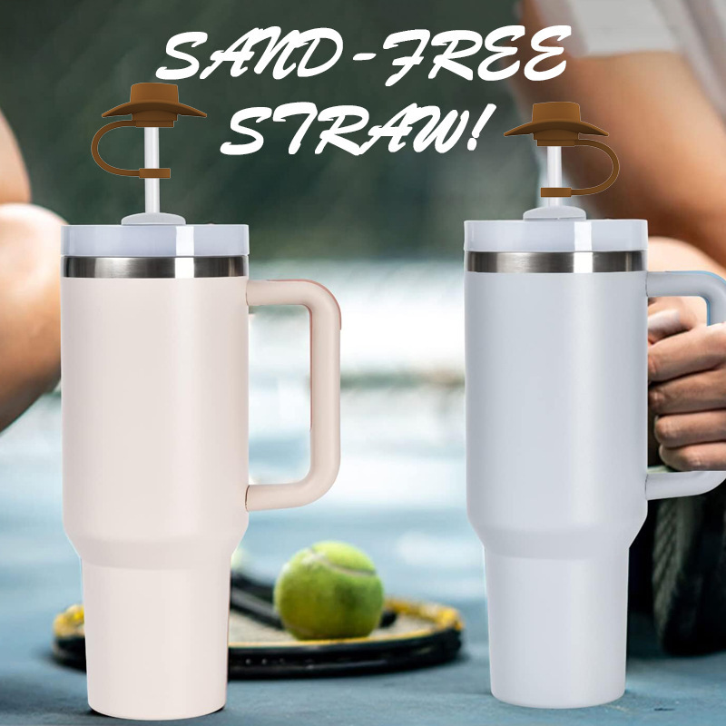 New Style Straw Covers Cap Novelty Sturdy Straw Toppers Reusable Cowboy Hat Shaped For Camping Home Hiking Picnic Kitchen - Image 3