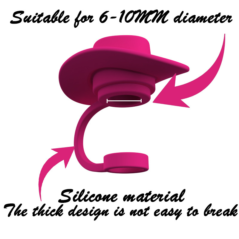 New Style Straw Covers Cap Novelty Sturdy Straw Toppers Reusable Cowboy Hat Shaped For Camping Home Hiking Picnic Kitchen - Image 2