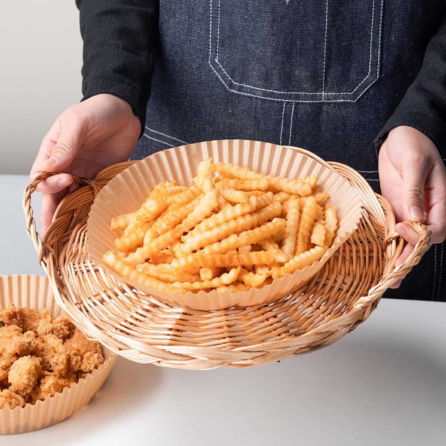 Air Fryer Paper Food Disposable Paper Liner Airfryer Kitchen Cookers Oil-proof Barbecue Plate Steamer Fryer Baking Accessories - Image 5