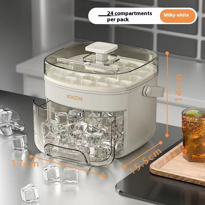 Press-type Convenient Outdoor Portable Ice Tray Large Capacity Ice Bucket 48 Extra-Large Ice Maker Food Grade Plastic Storage Tray Essential Kitchen Gadget - Image 10