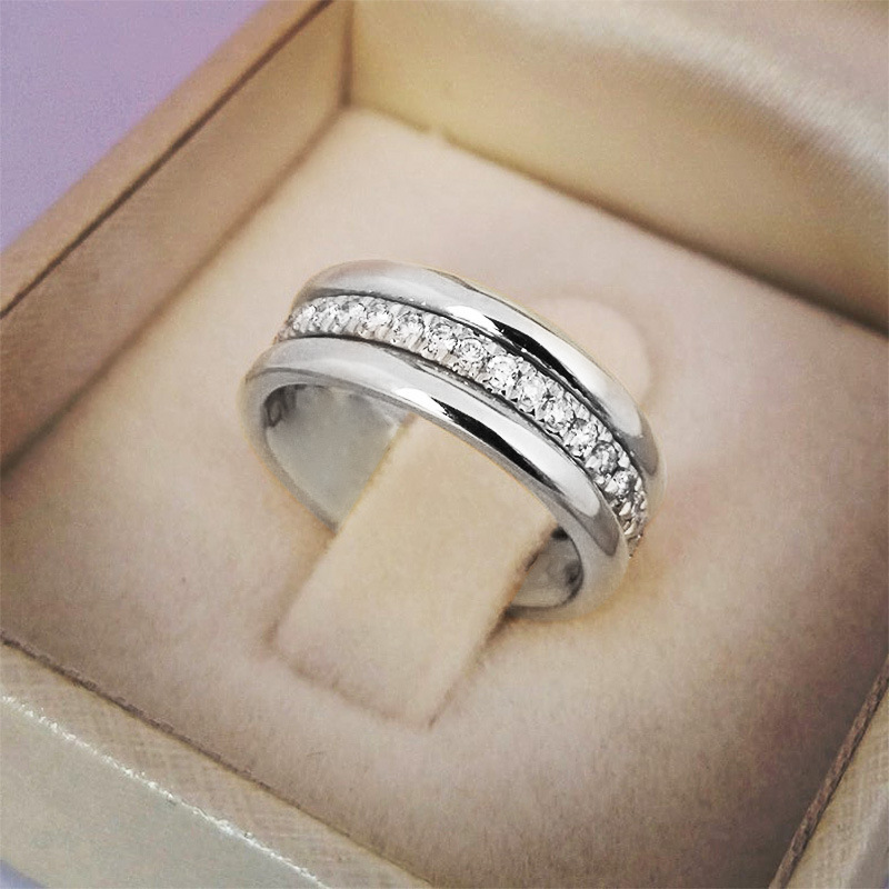 Simple Golden Sliver Rhinestones Ring Copper Plated RIngs Fashion Jewellery - Image 7