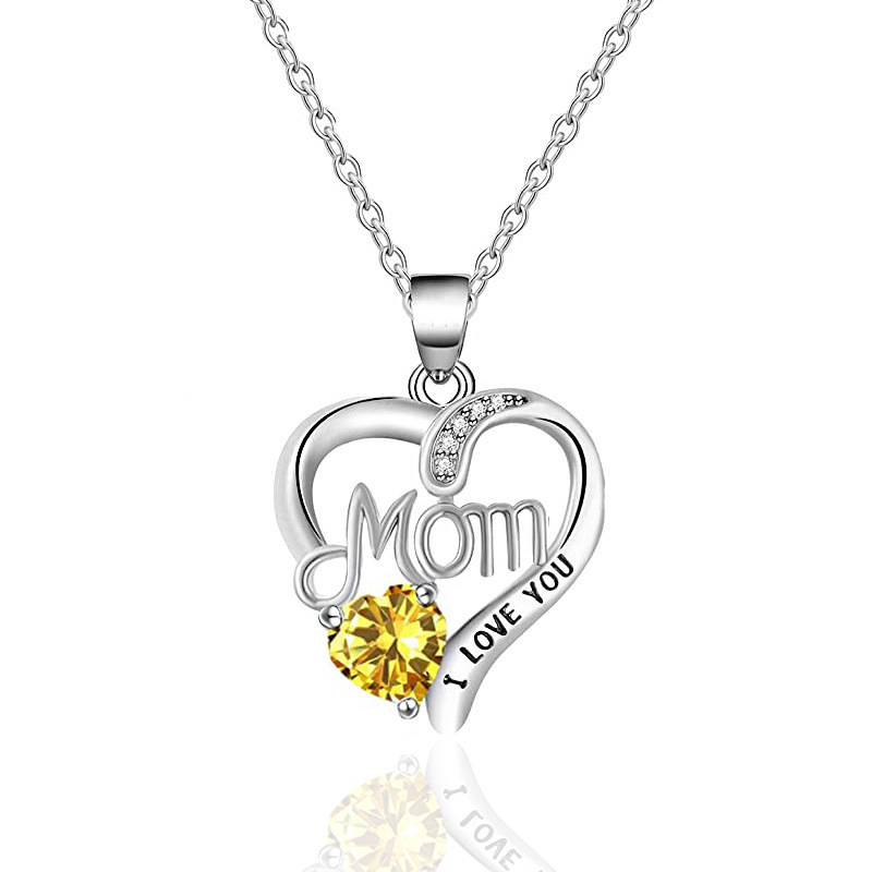 I Love You Mom Letter-Engraved Necklace - Image 4