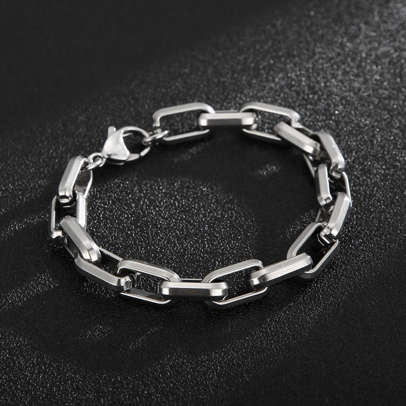 Men's Titanium Steel Bracelet Ins Niche Design Hip-hop Geometric Bracelet - Image 7