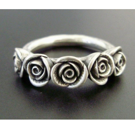 Womens Creative Fashion Classic Alloy Flower Ring - Image 2