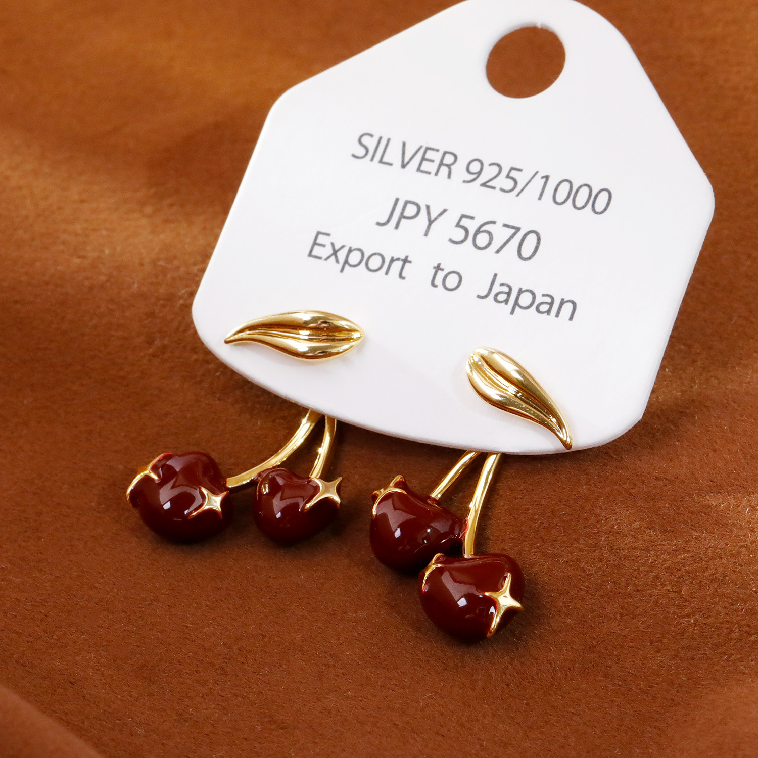 Red Heart Cherry Earrings Luxe Niche Design With A Sophisticated High-End Vibe - Image 7