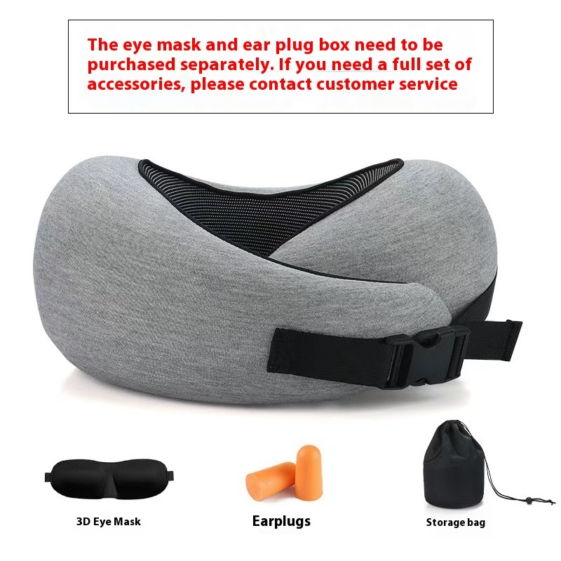 Soft Memory Foam Travel Neck Pillow U Shape Adjustable Support Comfortably Sleeping On Plane Car Office Noon Break - Image 4