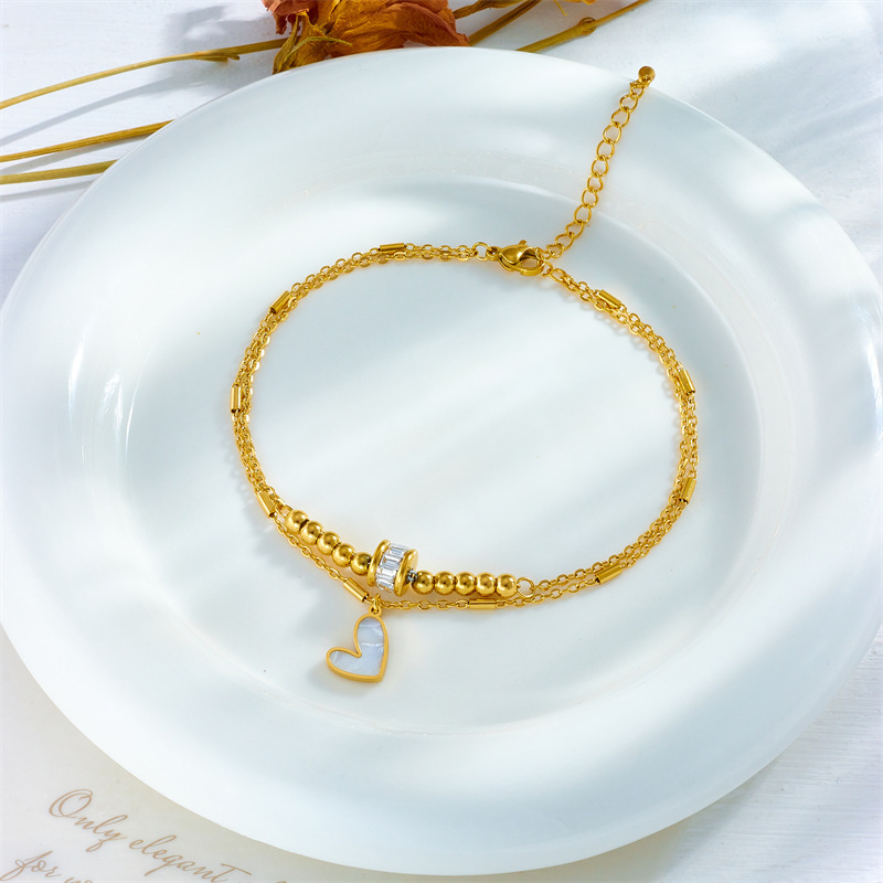 Fashion Jewelry Boho Classic Love Heart Ankle Chain Double Layer Chain Bracelet Anklet Charm Tassel Leg Chain On Foot Chain Women Party Jewelry Accessories - Image 7