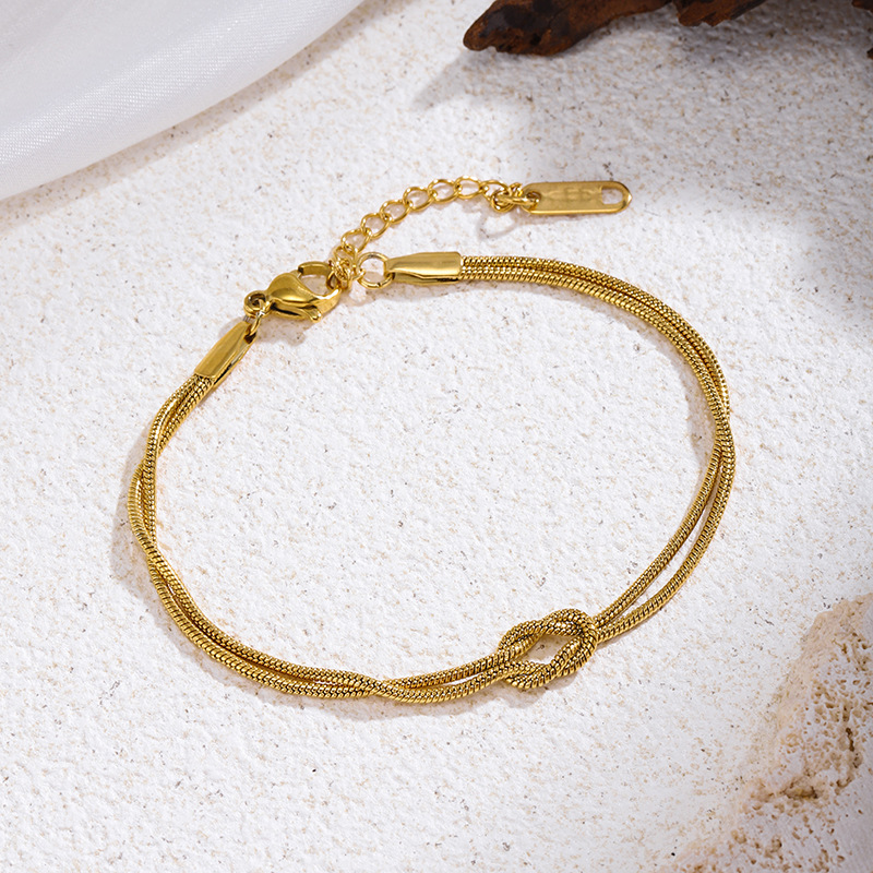 Love Knot Double Snake Love Knot Infinite Love Couple Bracelet - Image 6