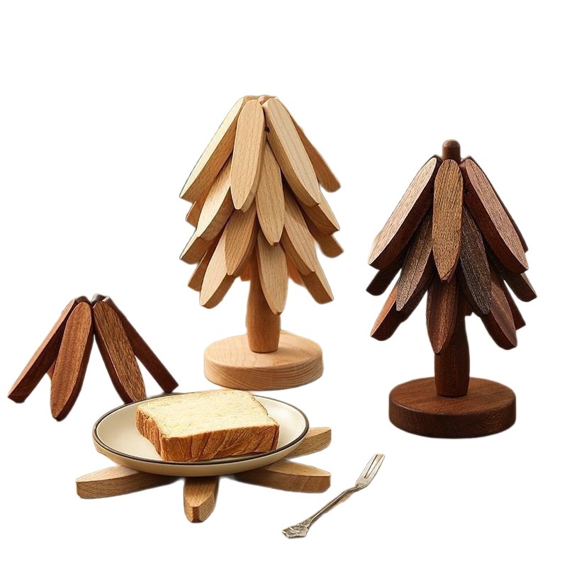 Tree Design Stand Wooden Trivets Decorative Anti Scald Heat Resistant Table Mat Coaster Wood Placemats Pot Table Heat Insulation Pad - Image 2