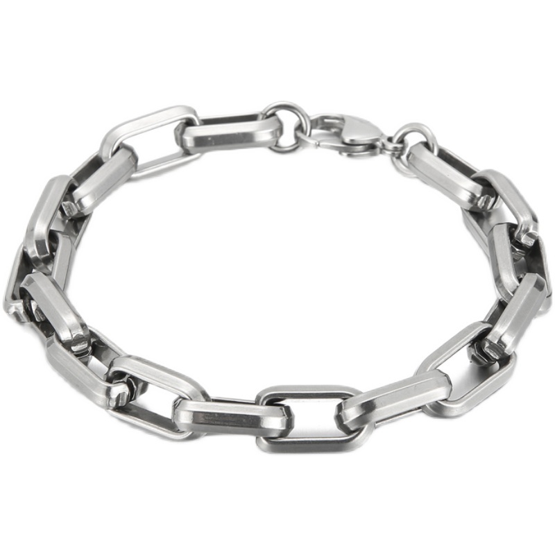 Men's Titanium Steel Bracelet Ins Niche Design Hip-hop Geometric Bracelet - Image 3