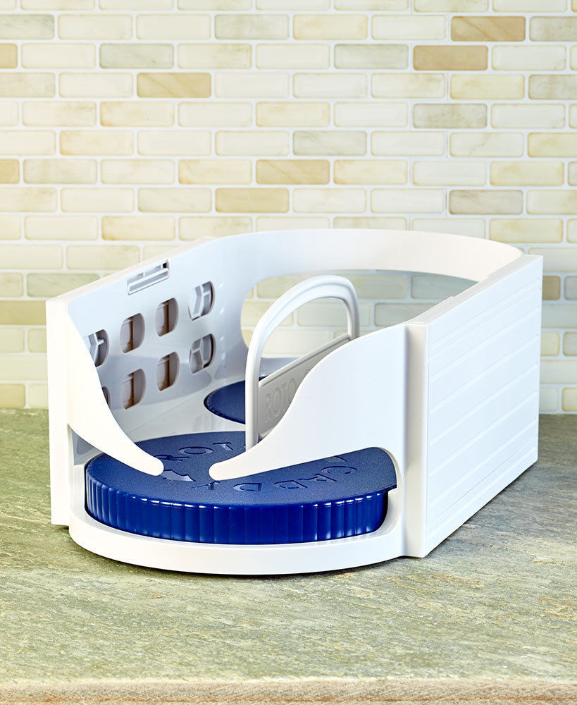 Double Roller Rotating Storage Box Bathroom Multi-function Rack Roto Caddy Swivel Organizer Kitchen Racks - Image 4
