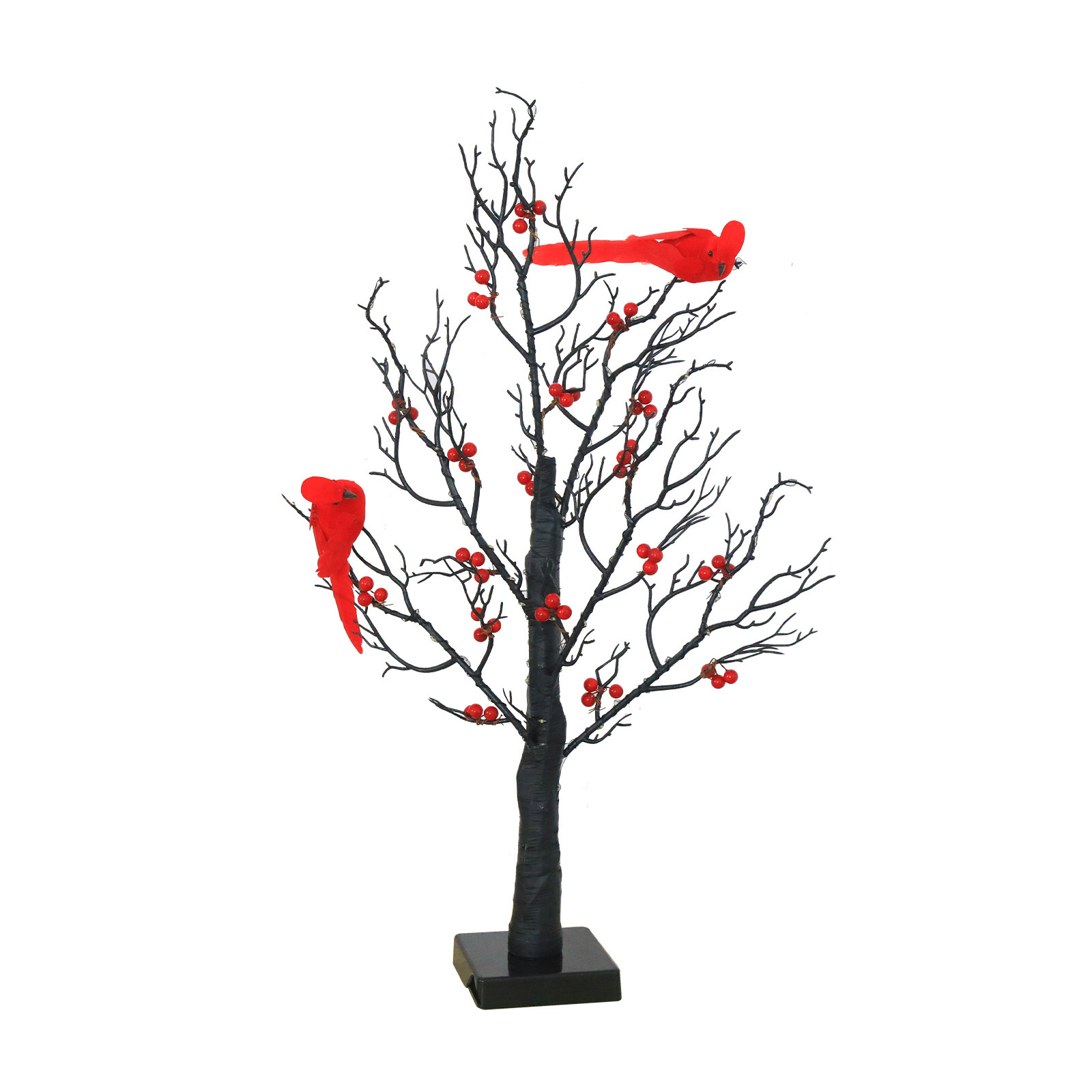 Lighted Mini Birch Tree Light LED Cardinals Christmas Tree Vintage Glowing Tree Light For Table Holiday Home Xmas Decoration - Image 6
