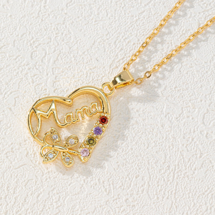 Mother's Day Gift Hollow Heart English Letter Love Mom Rhinestone Butterfly Finger Ring Jewelry Gift - Image 5