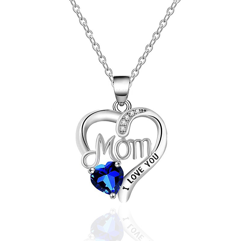 I Love You Mom Letter-Engraved Necklace - Image 2