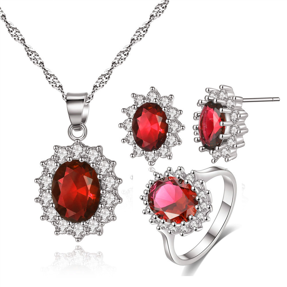 Sunflower Jewelry Set Necklace Ring Stud Earrings Bridal Jewelry - Image 3