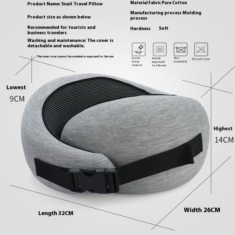 Soft Memory Foam Travel Neck Pillow U Shape Adjustable Support Comfortably Sleeping On Plane Car Office Noon Break - Image 3